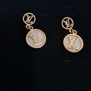 Gold and White Designer Earrings